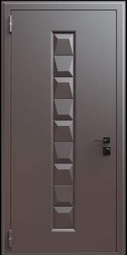Входная термодверь с металлофиленкой и порошковым окрашиванием RAL 8019 (тип №7) Входная термодверь с металлофиленкой и порошковым окрашиванием RAL 8019 (тип №7)